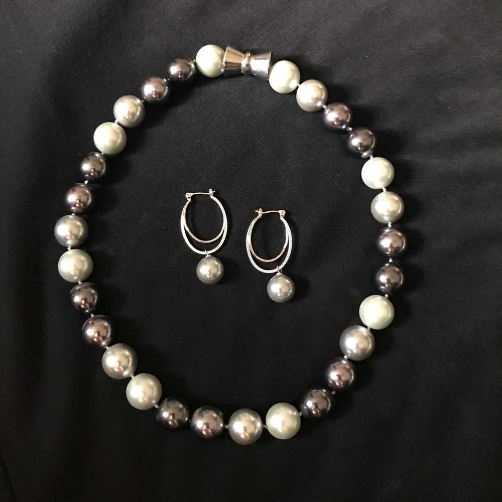 Magnetic Clasp Necklace & Earrings